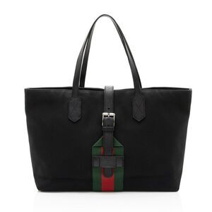 Gucci Techno Canvas Web Buckle Large Tote